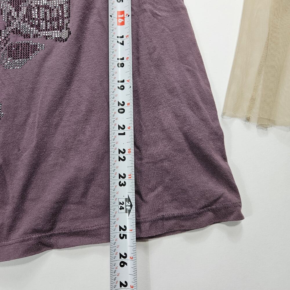 Sold - Y2k Ed Hardy McBling Top Sheer Sleeves- Large - Picture 8 of 9